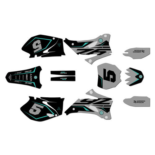 yamaha yz450f graphics kit 2006-2007 future series teal