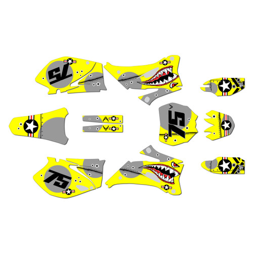 yamaha yz450f graphics kit 2006-2007 predator series yellow