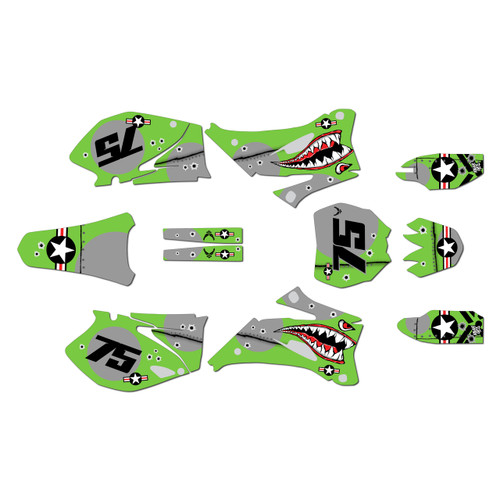 yamaha yz450f graphics kit 2006-2007 predator series green