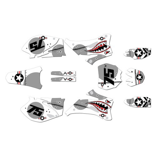 yamaha yz450f graphics kit 2006-2007 predator series white