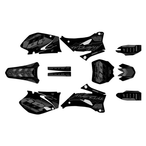 yamaha yz450f graphics kit 2006-2007 rebel series smoke