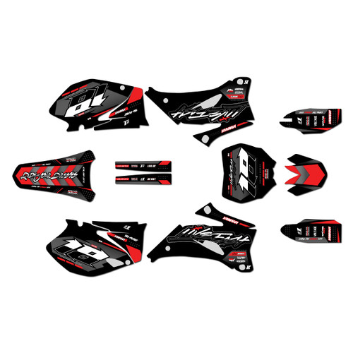 yamaha yz450f graphics kit 2006-2007 rebel series red