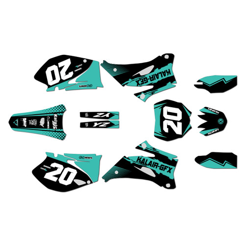 yamaha yz450f graphics kit 2006-2007 spear series teal