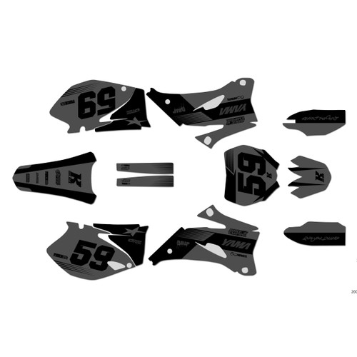 yamaha yz450f graphics kit 2006-2007 swift series smoke