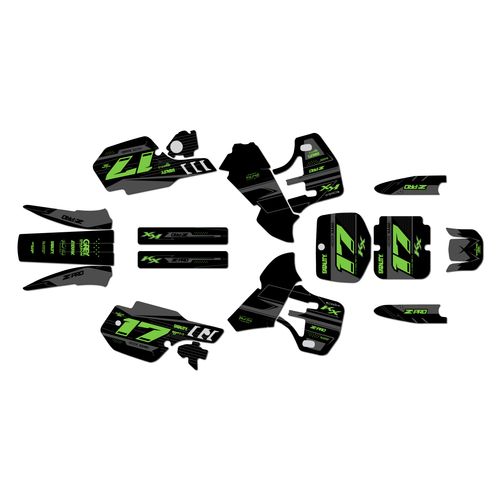 kawasaki kx500 graphics kit 1989-1998 axis series green-shift