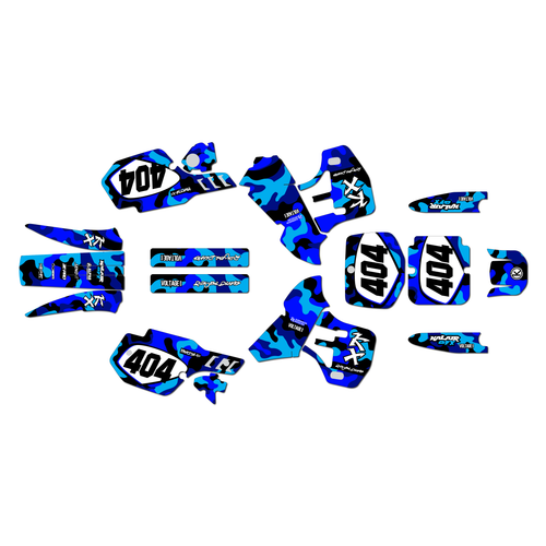 kawasaki kx500 graphics kit 1989-1998 invasion series blue