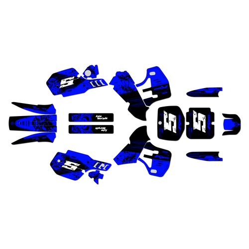 kawasaki kx500 graphics kit 1989-1998 night series blue