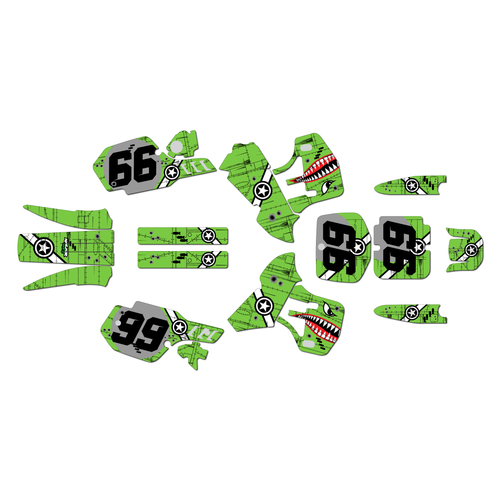 kawasaki kx500 graphics kit 1989-1998 predator series green