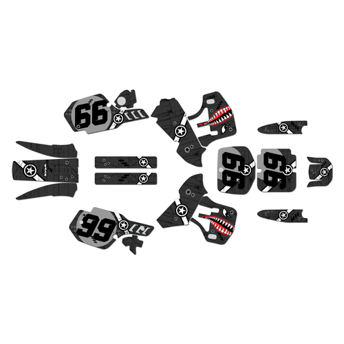 kawasaki kx500 graphics kit 1989-1998 predator series grey