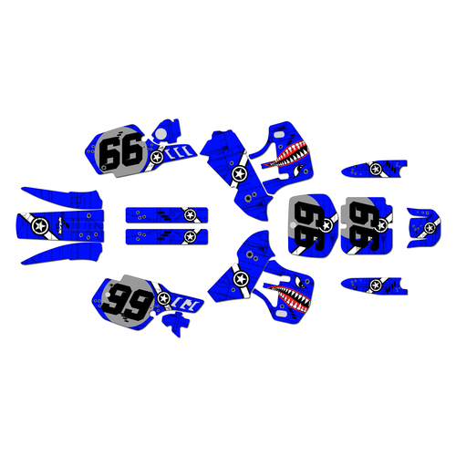 kawasaki kx500 graphics kit 1989-1998 predator series blue