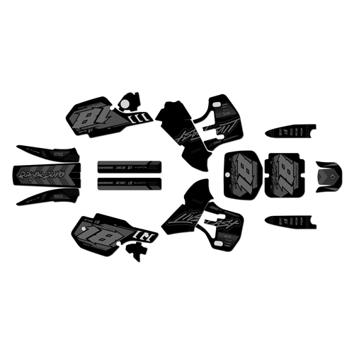 kawasaki kx500 graphics kit 1989-1998 rebel series smoke