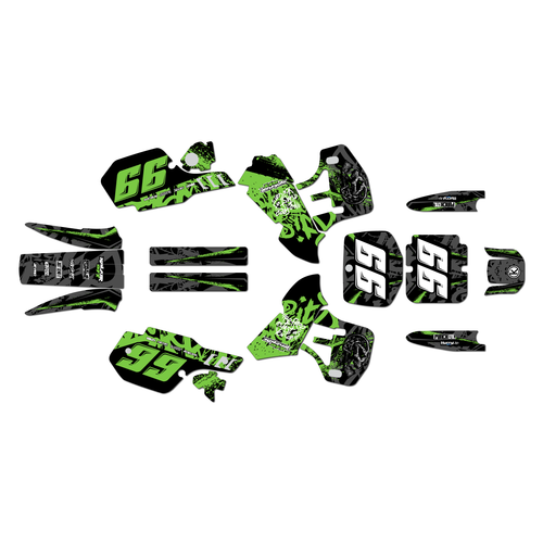 kawasaki kx500 graphics kit 1989-1998 revolt series green