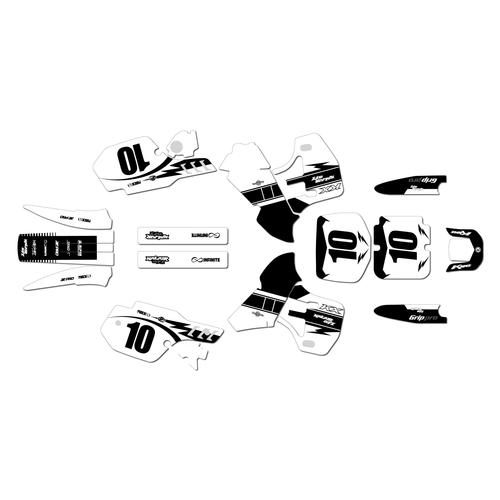 kawasaki kx500 graphics kit 1989-1998 speed series white
