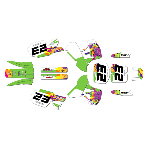 kawasaki kx500 graphics kit 1989-1998 throwback series green