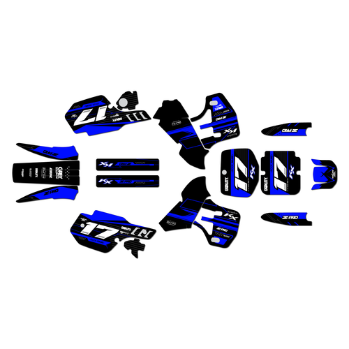 kawasaki kx500 graphics kit 1999-2004 axis series blue-shift