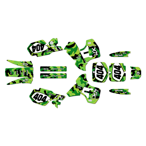 kawasaki kx500 graphics kit 1999-2004 invasion series green