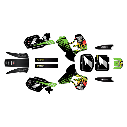 kawasaki kx500 graphics kit 1999-2004 lancaster series green