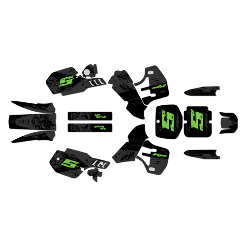 kawasaki kx500 graphics kit 1999-2004 night series green-shift