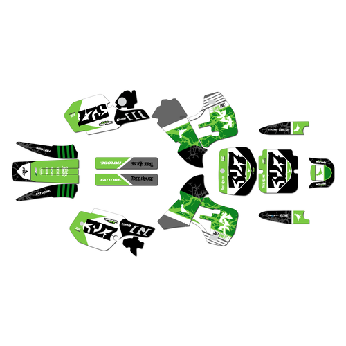 kawasaki kx500 graphics kit 1999-2004 rail series green