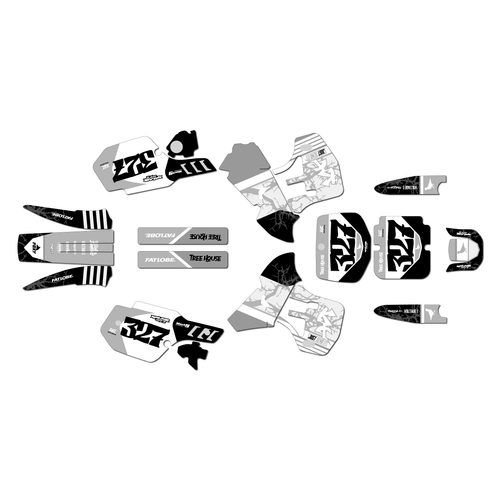 kawasaki kx500 graphics kit 1999-2004 rail series white