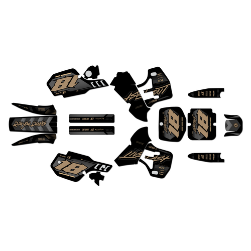 kawasaki kx500 graphics kit 1999-2004 rebel series tan