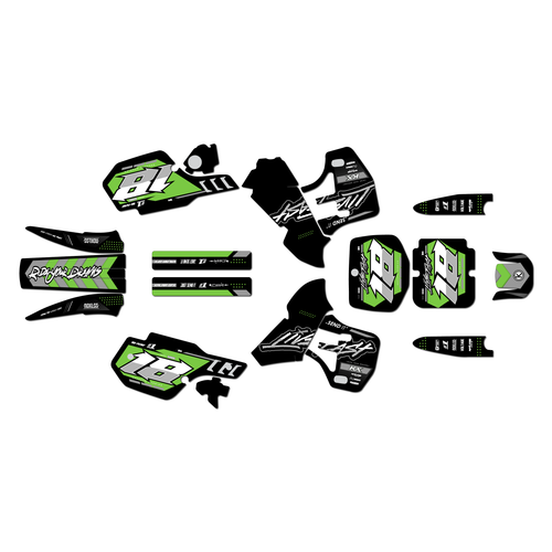 kawasaki kx500 graphics kit 1999-2004 rebel series cyan