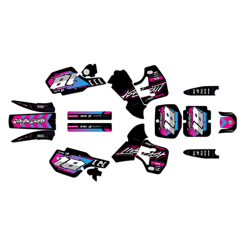 kawasaki kx500 graphics kit 1999-2004 rebel series magenta