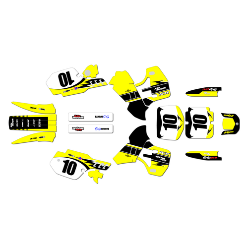 kawasaki kx500 graphics kit 1999-2004 speed series yellow