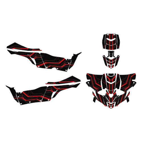 yamaha yxz1000r graphics kit 2019-2025 electron series red