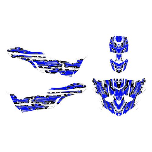 yamaha yxz1000r graphics kit 2015-2018 incision series blue