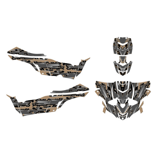 yamaha yxz1000r graphics kit 2015-2018 incision series tan