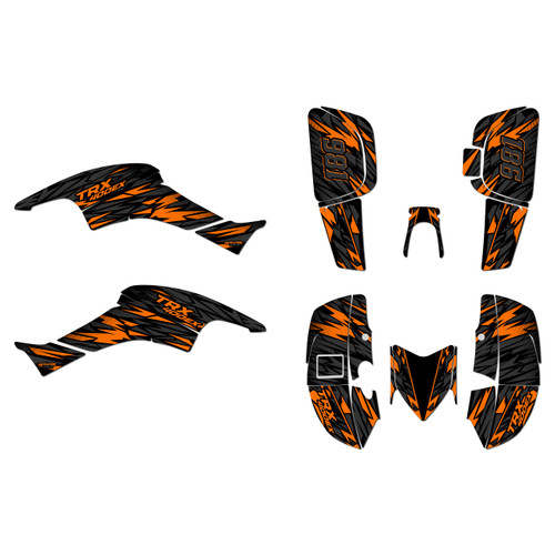 honda trx400ex graphics kit 2005-2007 twitch series orange