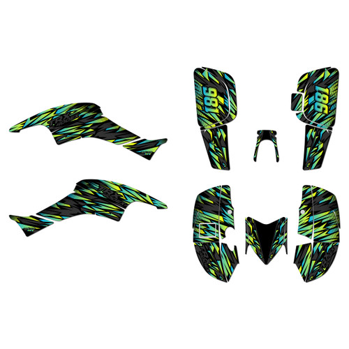 honda trx400ex graphics kit 2005-2007 twitch series green