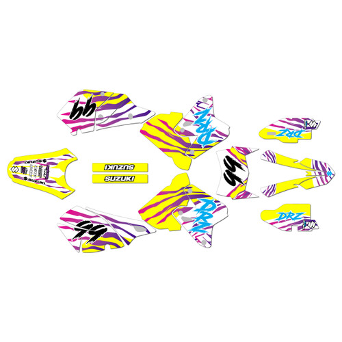 suzuki drz400 graphics kit 2000-2024 raid series yellow