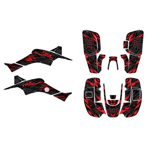 honda trx400ex graphics kit 1999-2004 twitch series red