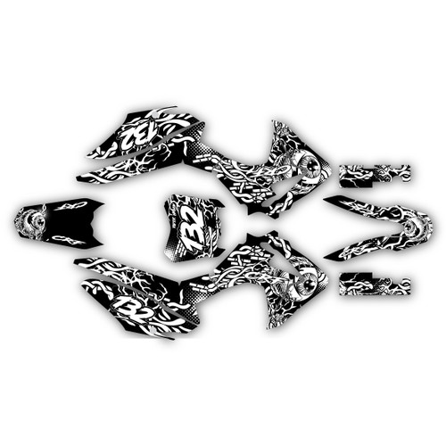 honda crf125f graphics kit 2013-2018 core series white