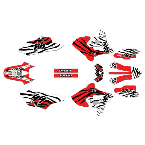 suzuki drz400p graphics kit 2000-2024 raid series red