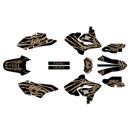 suzuki drz400p graphics kit 2000-2024 raid series tan