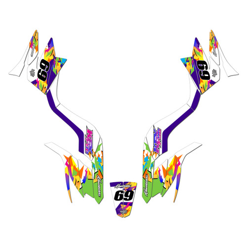 kawasaki kfx90 graphics kit all years throwback series purple