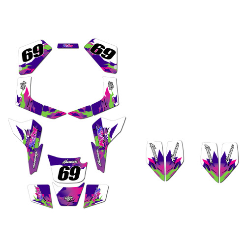 kawasaki kfx80 graphics kit all years throwback series purple