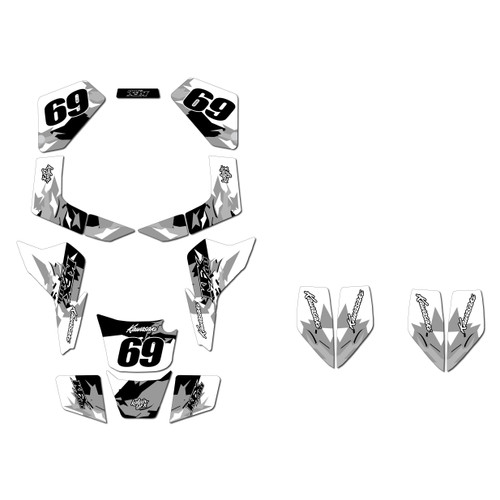 kawasaki kfx80 graphics kit all years throwback series white
