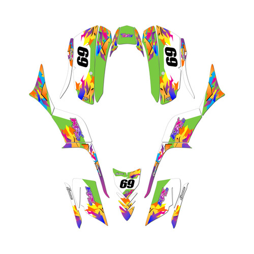 kawasaki kfx700 graphics kit all years throwback series green