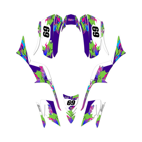 kawasaki kfx700 graphics kit all years throwback series purple