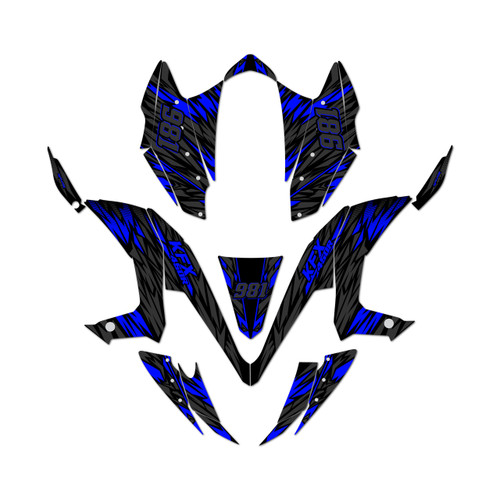 kawasaki kfx450r graphics kit 2008-2014 twitch series blue