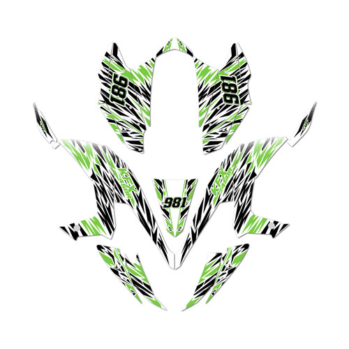 kawasaki kfx450r graphics kit 2008-2014 twitch series green-shift