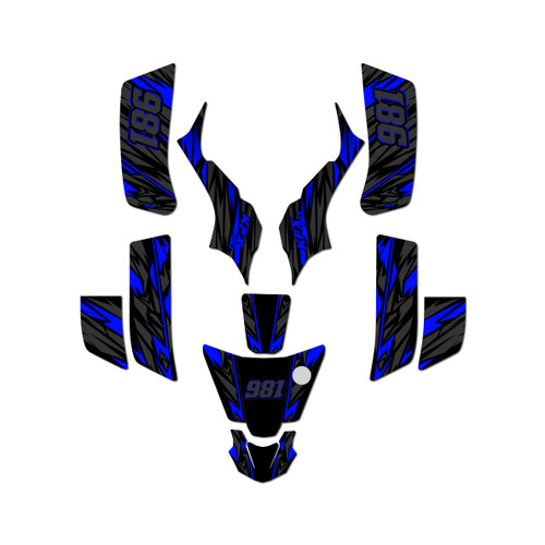 kawasaki kfx50 graphics kit 2003-2006 twitch series blue