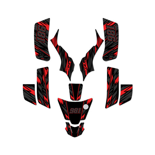 kawasaki kfx50 graphics kit 2003-2006 twitch series red