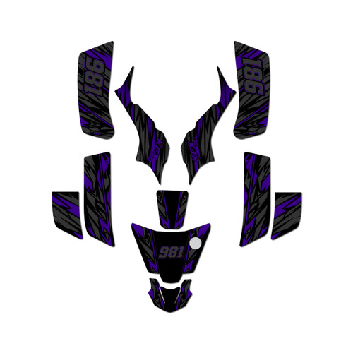 kawasaki kfx50 graphics kit 2003-2006 twitch series purple