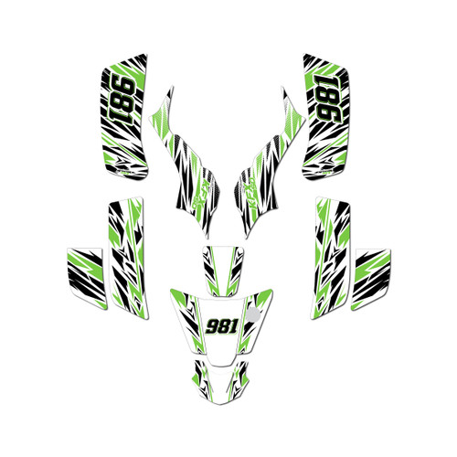 kawasaki kfx50 graphics kit 2003-2006 twitch series green-shift