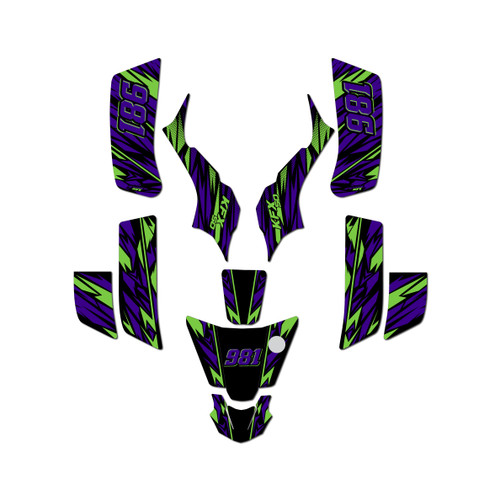 kawasaki kfx50 graphics kit 2003-2006 twitch series purple-shift